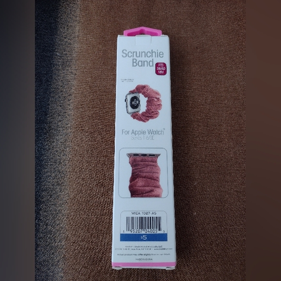 Scrunchie Band for Apple watch series 1-6/SE Pink Core audio - Picture 1 of 2